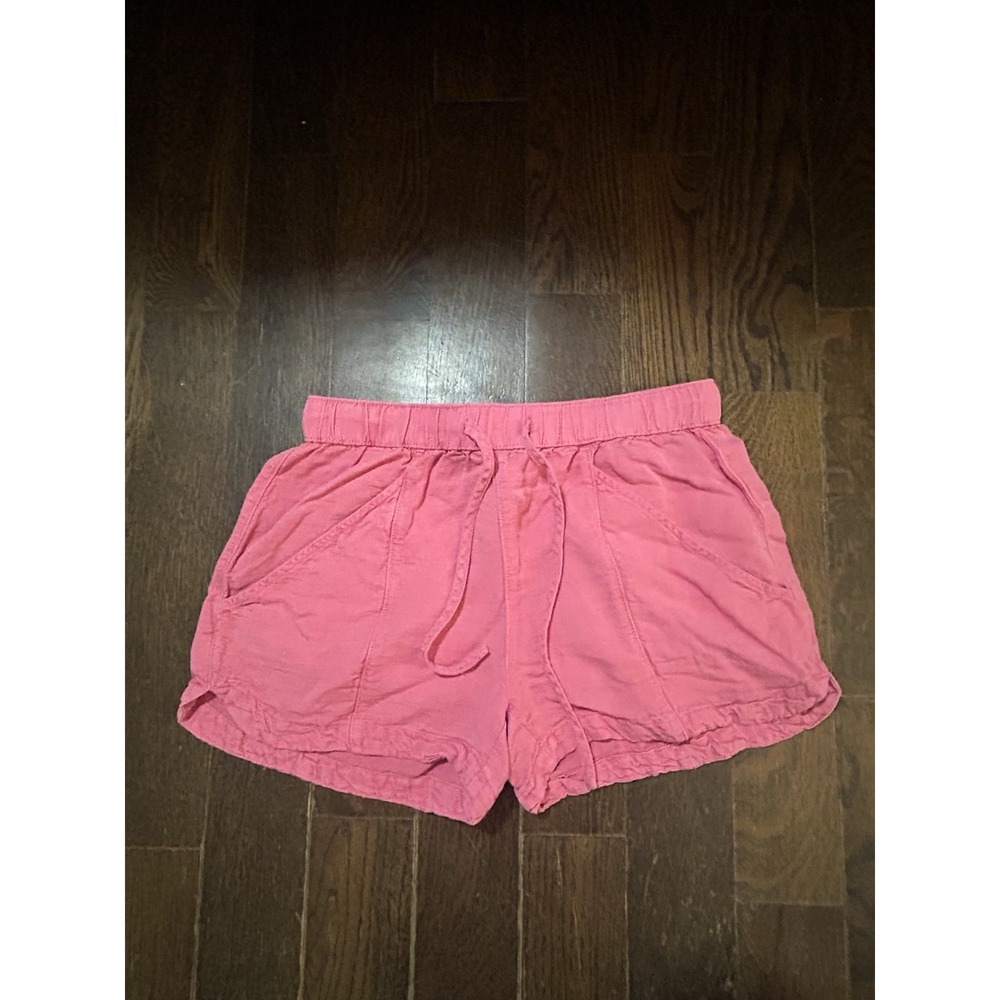 C&C California Linen Blend Shorts Womens XS Coral Excellent Drawstring Boho